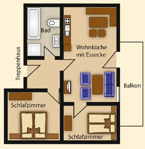 Grundriss - Ferienwohnung Helena